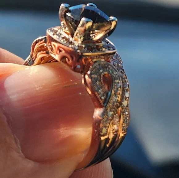 Levian engagement band with Levian anniversary band